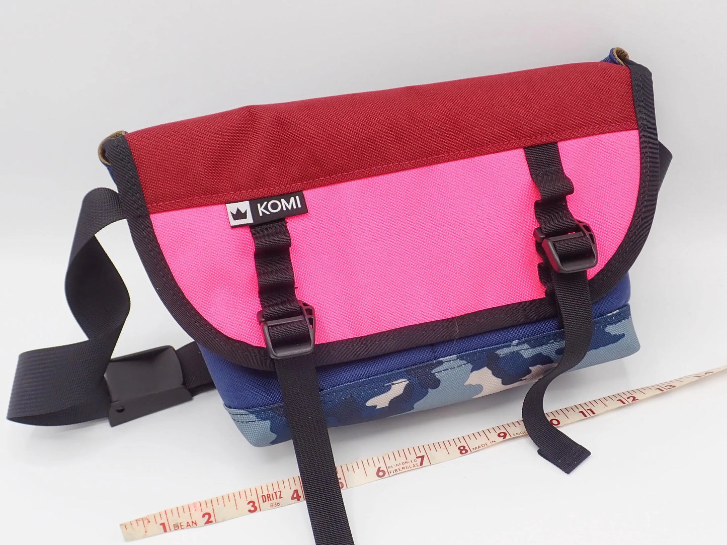 Cordura Messenger Pink + Blue Camo + Burgundy