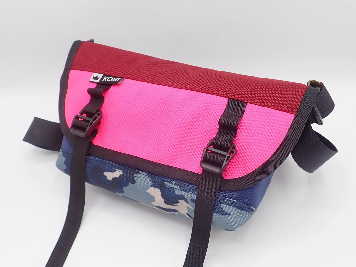 Cordura Messenger Pink + Blue Camo + Burgundy